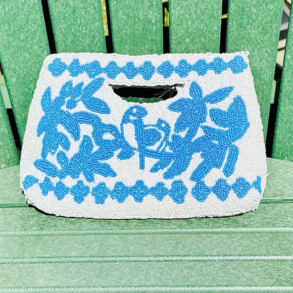 Viral TJMaxx/Marshalls Beaded Bag 🌊 Sincerely Jules Blue Beaded Clutch – NWT! - Picture 1 of 7